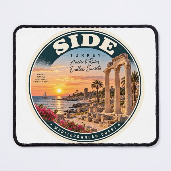 Item preview, Side Turkey Vintage Travel Badge – Mediterranean Coast Retro Souvenir designed and sold by DreamPaw Studio.