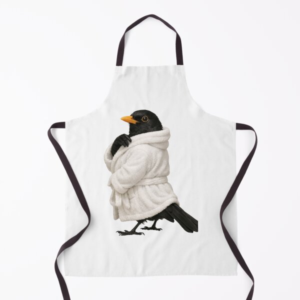 Item preview, Cozy Eurasian Blackbird in a Bathrobe designed and sold by Sillytoe.