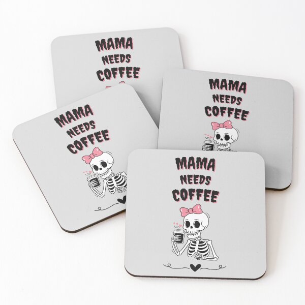 Artikelvorschau, Mama braucht Kaffee – Niedliches rosa Skelett-Mama-Design entworfen und verkauft von ericaeureka.