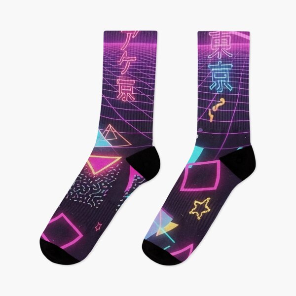 Item preview, Neon Retro Grid 1980s Synth Geometric Pattern designed and sold by SassyArtistry.