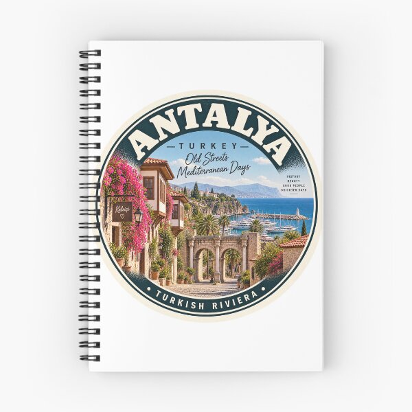 Item preview, Antalya Turkey Vintage Travel Badge – Kaleici Retro Souvenir designed and sold by DreamPaw Studio.