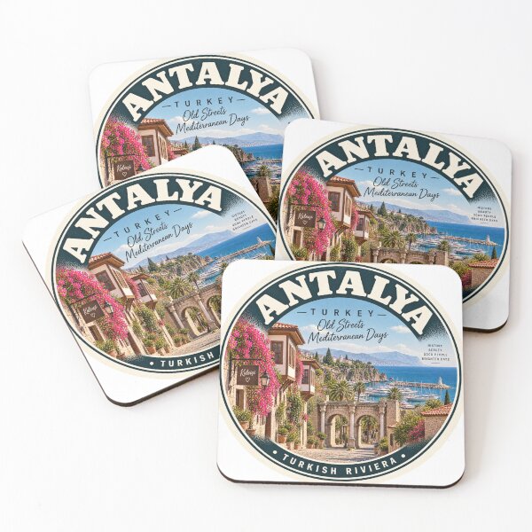 Item preview, Antalya Turkey Vintage Travel Badge – Kaleici Retro Souvenir designed and sold by DreamPaw Studio.