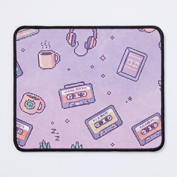 Item preview, Retro Cassette Tapes and Headphones Lilac Pattern designed and sold by SassyArtistry.