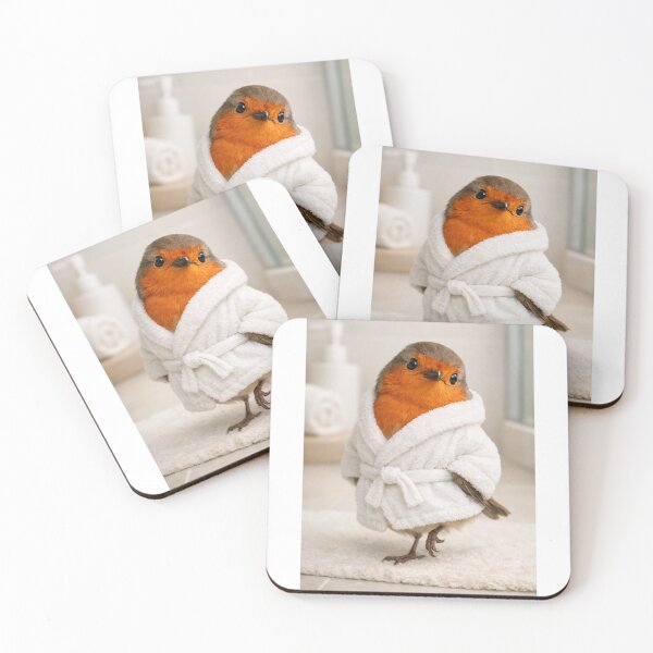 Item preview, European Robin Wearing a Bathrobe designed and sold by Sillytoe.