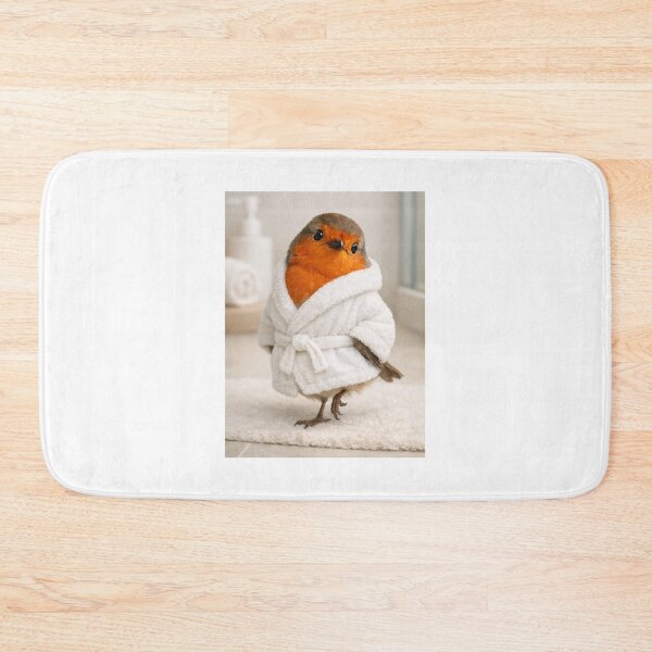 Item preview, European Robin Wearing a Bathrobe designed and sold by Sillytoe.