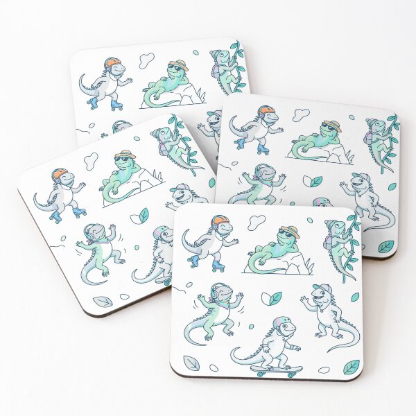 Item preview, Cute Skateboarding Iguanas designed and sold by Limuko.