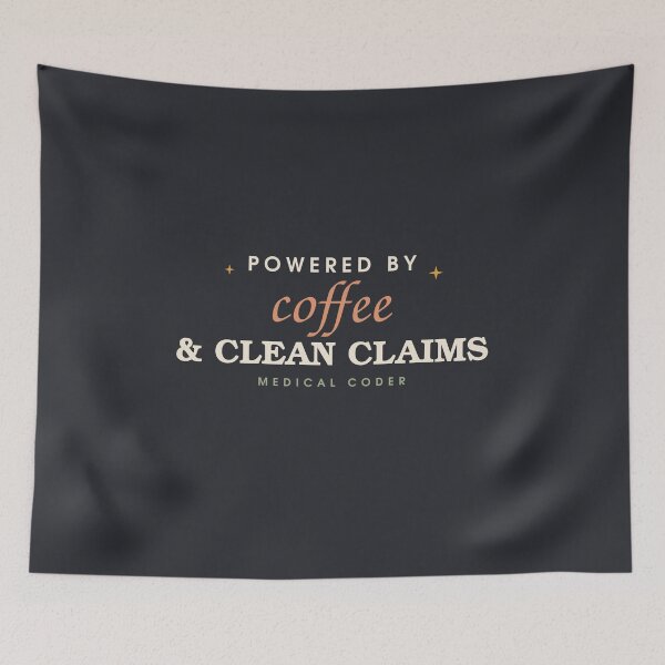 Item preview, Powered By Coffee And Clean Claims — Medical Coder designed and sold by SlowMadeShelf.