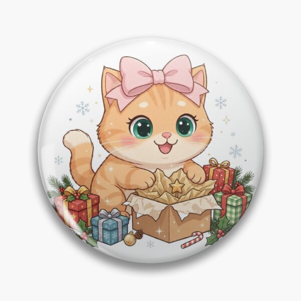 Item preview, Cute Ginger Cat Opening Christmas Gifts designed and sold by Moody Vibes Studio.
