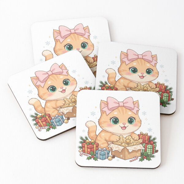 Item preview, Cute Ginger Cat Opening Christmas Gifts designed and sold by Luna's World - Moody Vibes Studio.