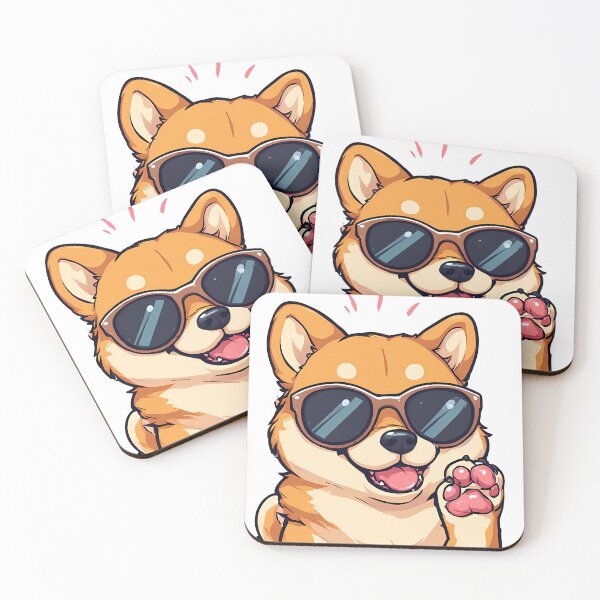 Item preview, Cute Shiba Inu Dog Wearing Sunglasses Waving Paw designed and sold by Holub Art Studio & design.