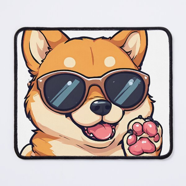 Item preview, Cute Shiba Inu Dog Wearing Sunglasses Waving Paw designed and sold by Holub Art Studio & design.
