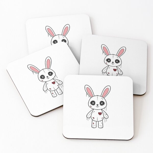 Item preview, Creepy Cute Emo Bunny Sticker | Gothic Voodoo Doll Rabbit Art designed and sold by HOODYBUDSTYLES.