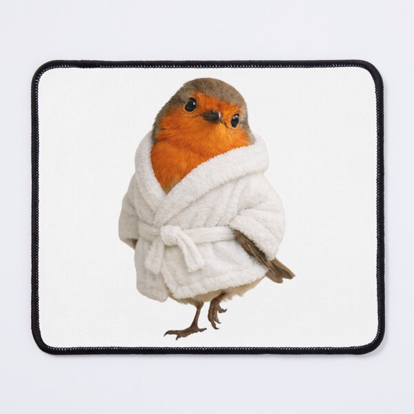 Item preview, Cozy European Robin in a Bathrobe designed and sold by Sillytoe.