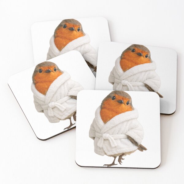 Item preview, Cozy European Robin in a Bathrobe designed and sold by Sillytoe.