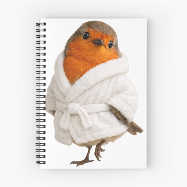 Item preview, Cozy European Robin in a Bathrobe designed and sold by Sillytoe.