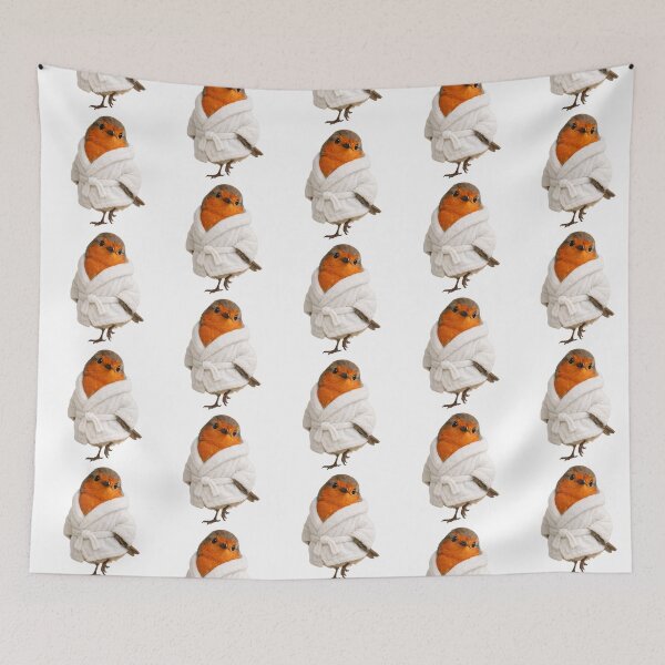 Item preview, Cozy European Robin in a Bathrobe designed and sold by Sillytoe.