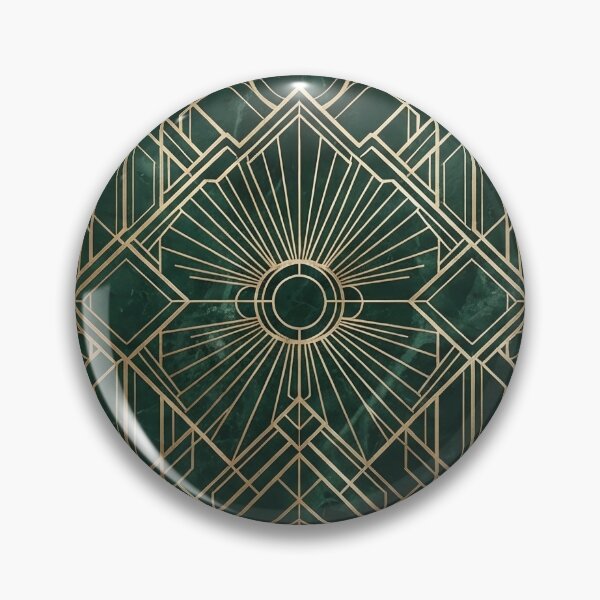 Item preview, Emerald Green and Gold Art Deco Pattern designed and sold by SassyArtistry.