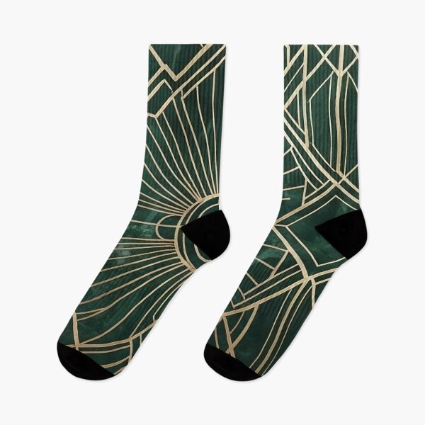 Item preview, Emerald Green and Gold Art Deco Pattern designed and sold by SassyArtistry.