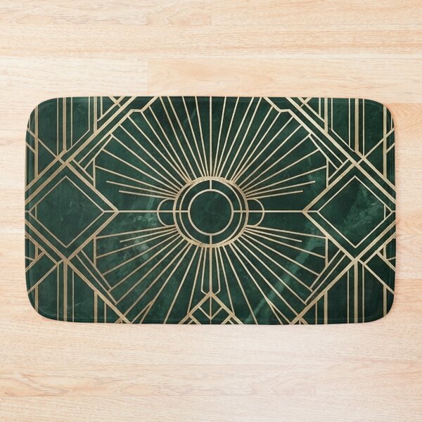 Item preview, Emerald Green and Gold Art Deco Pattern designed and sold by SassyArtistry.