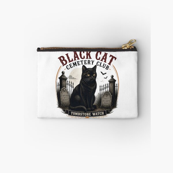 Item preview, BLACK CAT CEMETERY CLUB Tombstone Watch Halloween Vintage Screen Print designed and sold by BernoNickel.