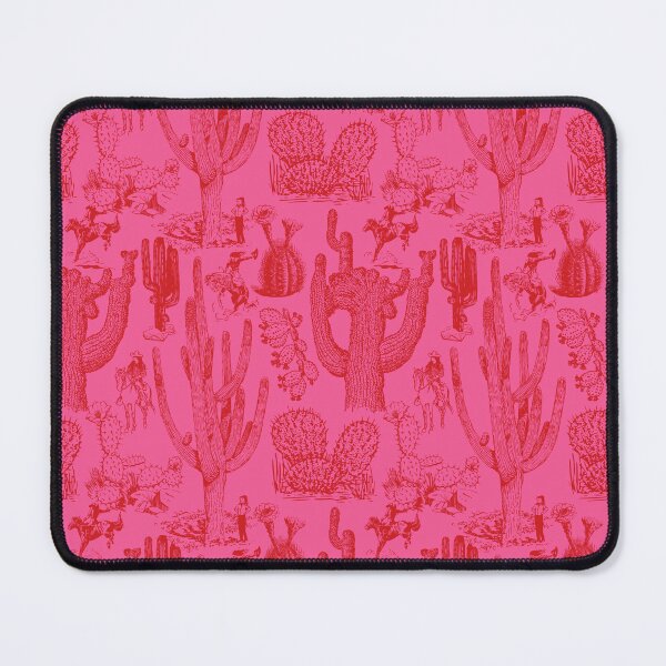 Item preview, Western Cactoile with Cowgirls in Neon Red + Pink designed and sold by YesterdayColl.
