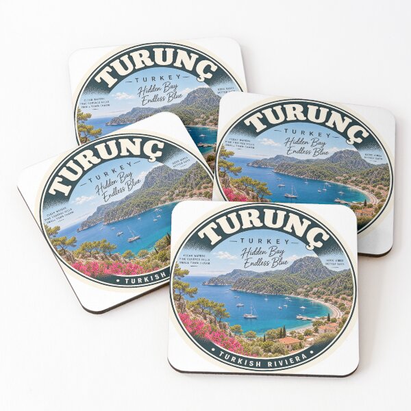 Item preview, Turunc Turkey Vintage Travel Badge – Turkish Riviera Retro Souvenir designed and sold by DreamPaw Studio.