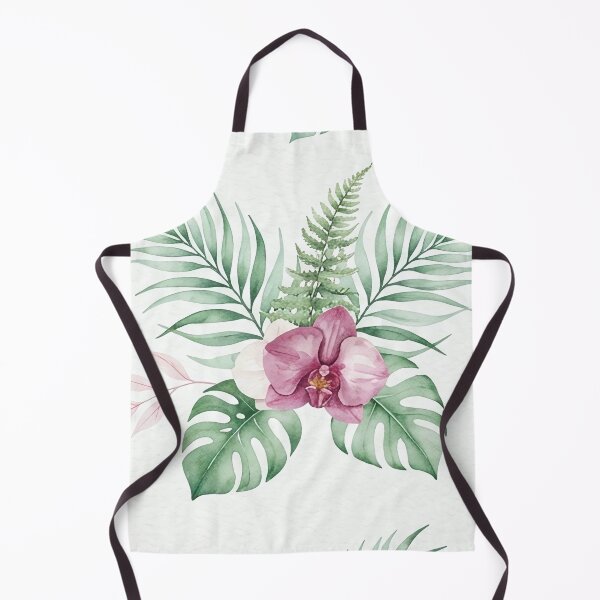 Item preview, Pink Watercolor Orchid and Palm Leaf Pattern designed and sold by SassyArtistry.