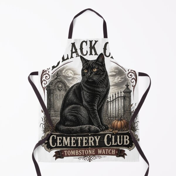 Item preview, BLACK CAT CEMETERY CLUB Tombstone Watch Halloween Gothic Engraving designed and sold by BernoNickel.