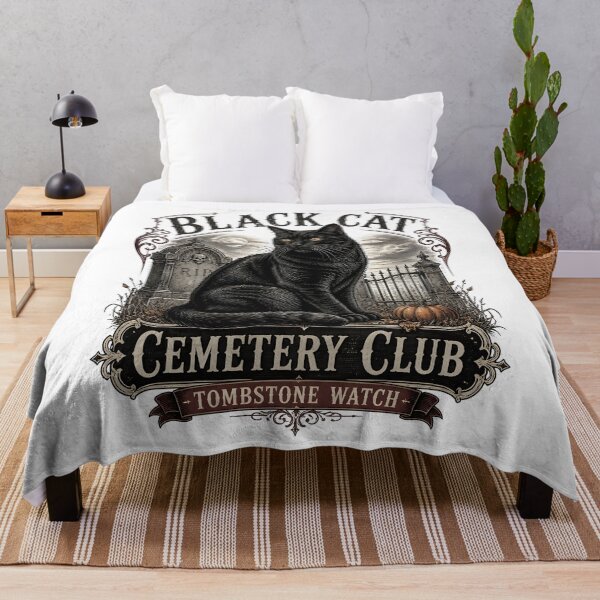 Item preview, BLACK CAT CEMETERY CLUB Tombstone Watch Halloween Gothic Engraving designed and sold by BernoNickel.