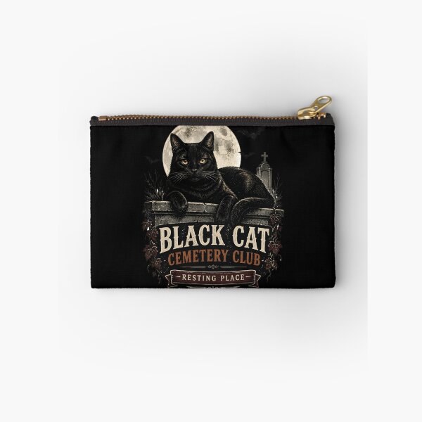 Item preview, BLACK CAT CEMETERY CLUB Resting Place Halloween Vintage Screen Print designed and sold by BernoNickel.