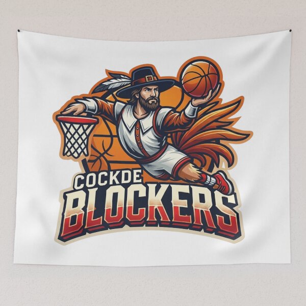Item preview, Cockde Blockers Basketball Dunk Mascot Team Emblem designed and sold by BlasiseDS.