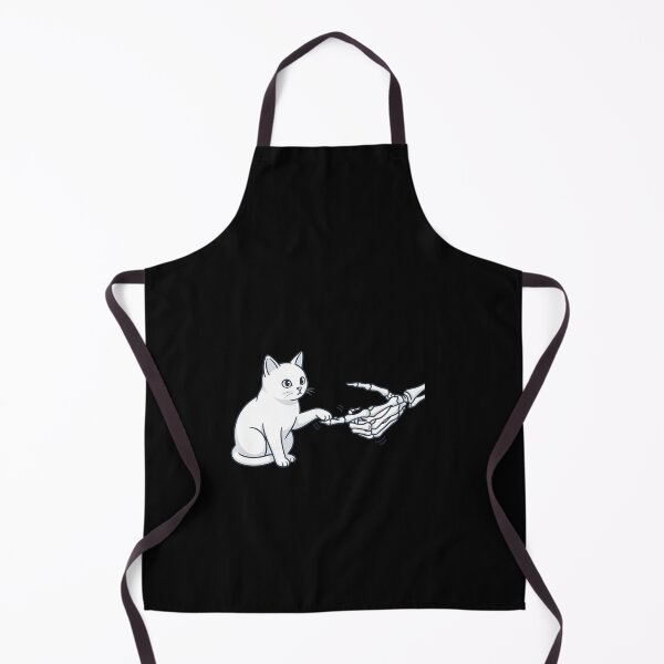 Item preview, Skeleton hand touches cat's paw. Creepy Cute designed and sold by OH-MY-GOTH.