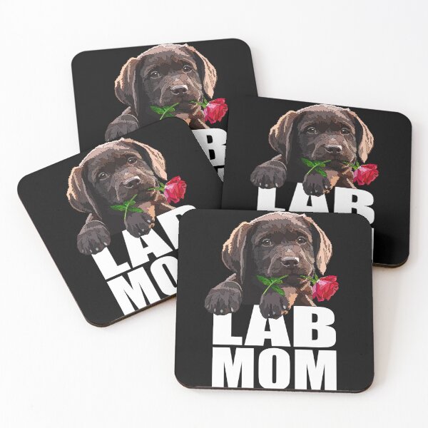 Item preview, Chocolate Labrador Mom Puppy With Rose designed and sold by Just-Arts-4U.
