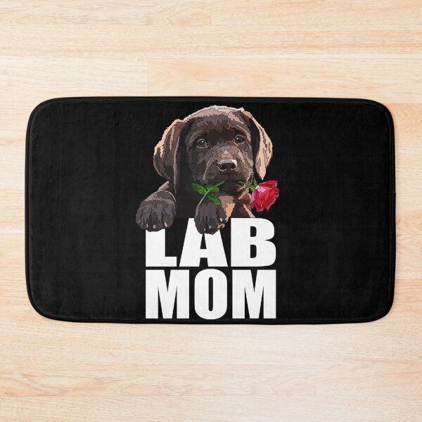 Item preview, Chocolate Labrador Mom Puppy With Rose designed and sold by Just-Arts-4U.