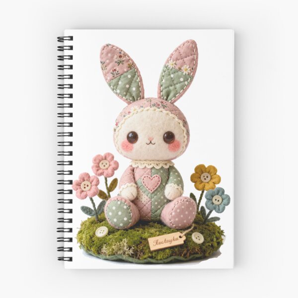 Item preview, Cute Kawaii Patchwork Bunny | Floral Quilted Felt Craft Sticker designed and sold by HOODYBUDSTYLES.