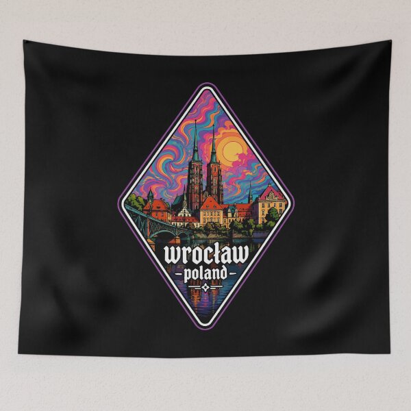 Item preview, Wroclaw City Poland Travel Colorful Trippy designed and sold by TomFrontierArt.