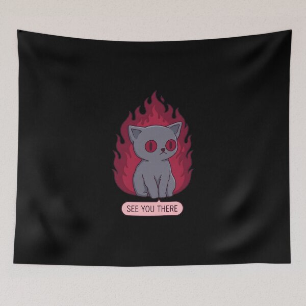 Item preview, Sweet gothic cat on fire. See you there. designed and sold by OH-MY-GOTH.