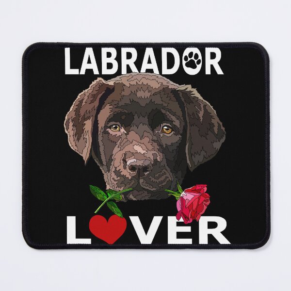 Item preview, Chocolate Labrador Lover Puppy With Rose designed and sold by Just-Arts-4U.