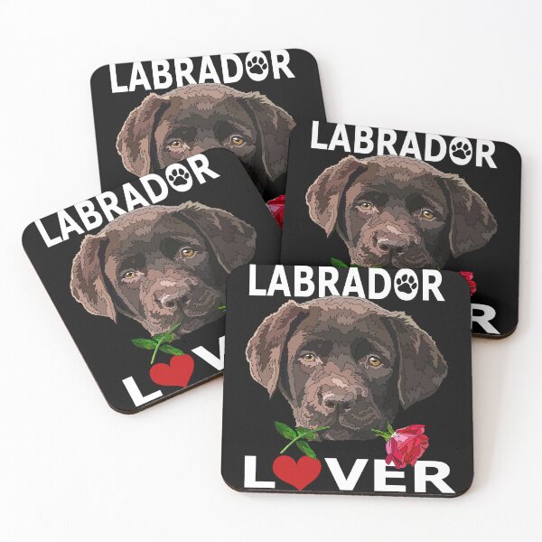 Item preview, Chocolate Labrador Lover Puppy With Rose designed and sold by Just-Arts-4U.