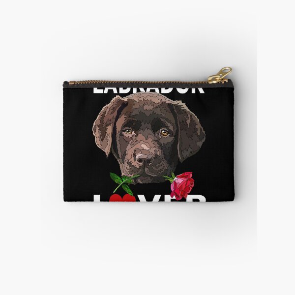 Item preview, Chocolate Labrador Lover Puppy With Rose designed and sold by Just-Arts-4U.