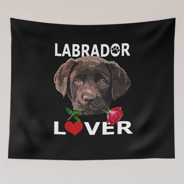 Item preview, Chocolate Labrador Lover Puppy With Rose designed and sold by Just-Arts-4U.