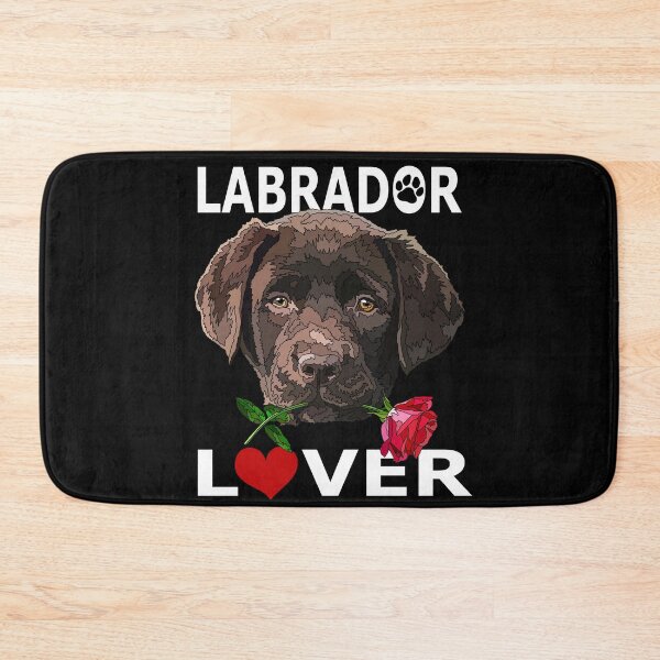 Item preview, Chocolate Labrador Lover Puppy With Rose designed and sold by Just-Arts-4U.