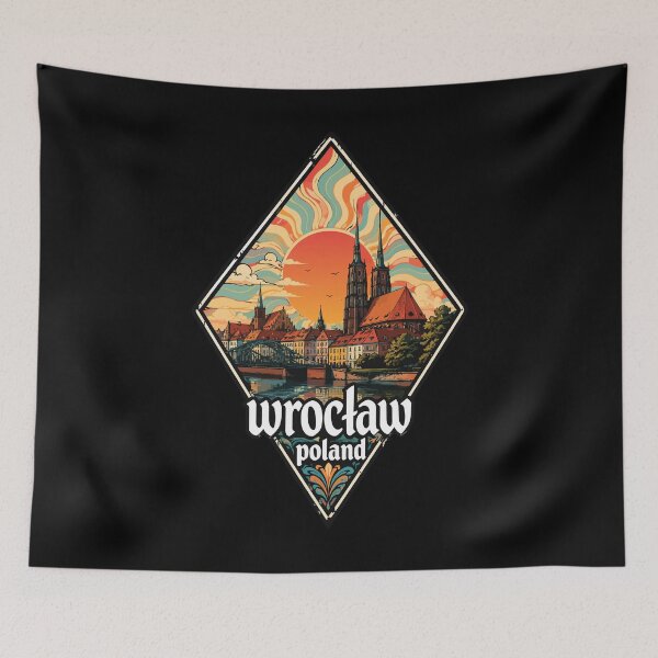 Item preview, Wroclaw City Poland Travel Trippy Vintage designed and sold by TomFrontierArt.