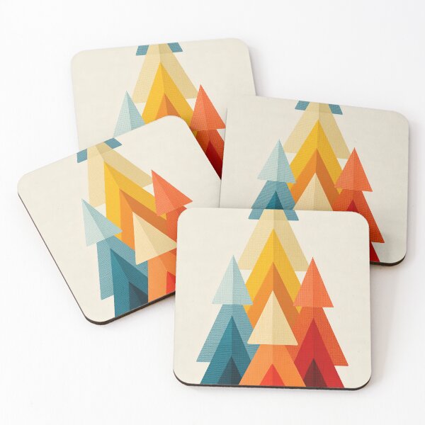 Item preview, Geometric Mid Century Modern Triangle Trees designed and sold by colorful-white.