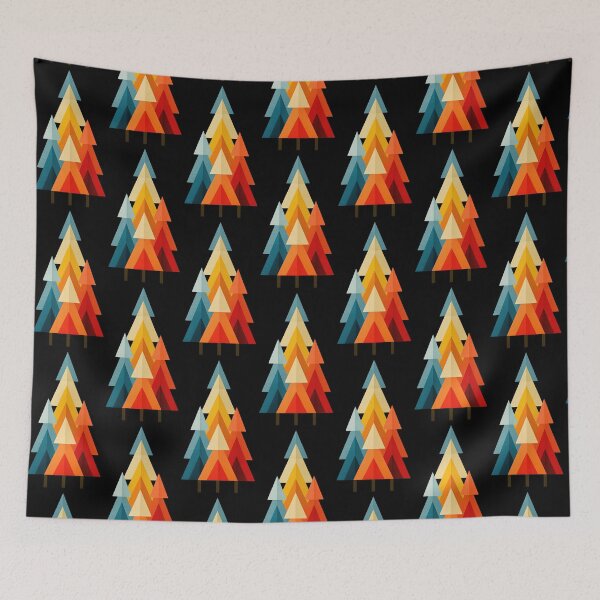 Item preview, Geometric Mid Century Modern Triangle Trees designed and sold by colorful-white.