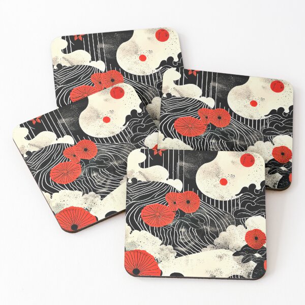 Item preview, Japandi Red, Black, And White Harmony Designs Abstract  designed and sold by DEC02.