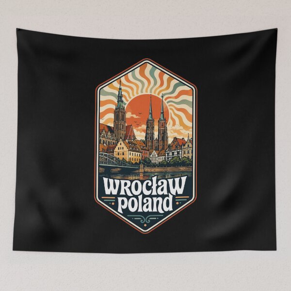 Item preview, Wroclaw City Poland Travel Trippy Art Vintage designed and sold by TomFrontierArt.