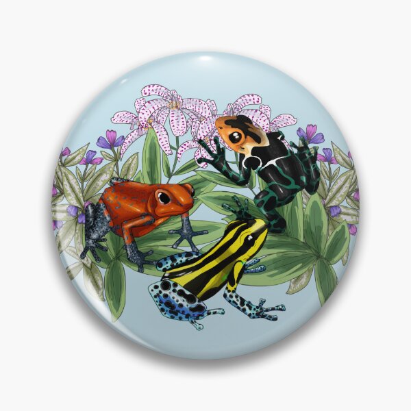 Item preview, Poison Dart Frogs with Toad Lilies and Lungwort designed and sold by JoyHappySpiders.