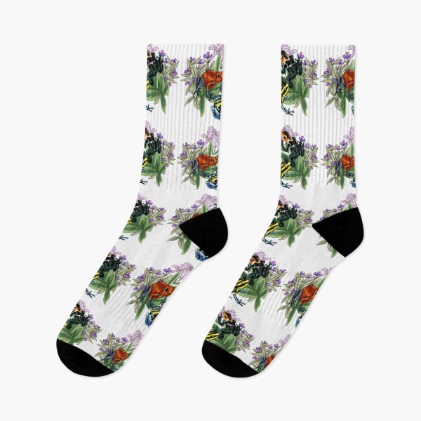 Item preview, Poison Dart Frogs with Toad Lilies and Lungwort designed and sold by JoyHappySpiders.