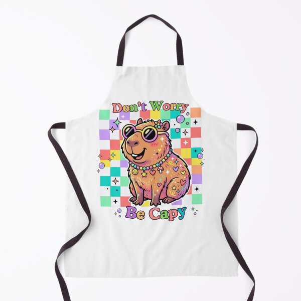 Item preview, Don't Worry Be Capy Retro Dopamine Capybara Cute Meme designed and sold by VibeTherapyArt.